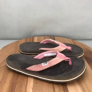 The North Face Womens Pink Suede Flip Flops Thong Sandals Size 9
